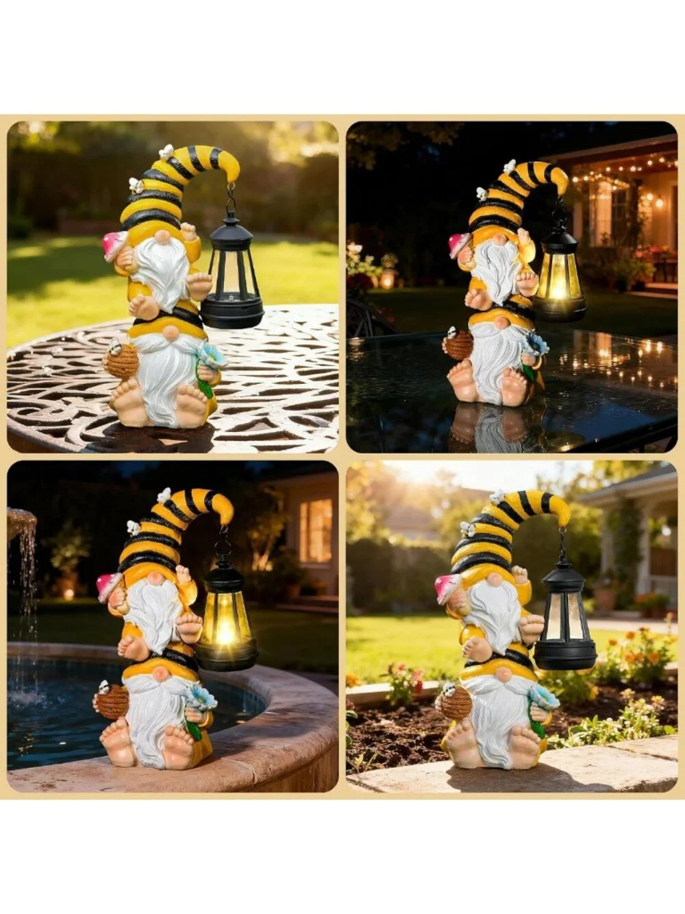 Funny Solar Garden Gnome Statue - Outdoor Decor for Yard, Patio & Lawn Gifts